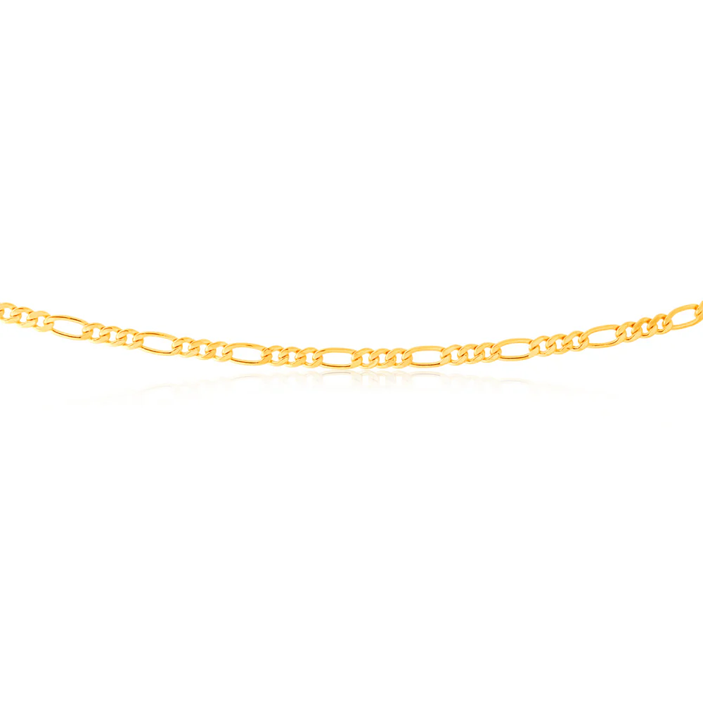 9ct Yellow Gold Copper Filled 55cm Figaro Chain - Image 2