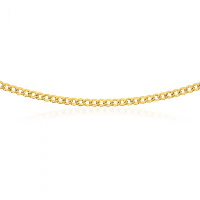 9ct Yellow Gold Copper Filled Curb 100 Gauge Chain in 45cm - Image 2