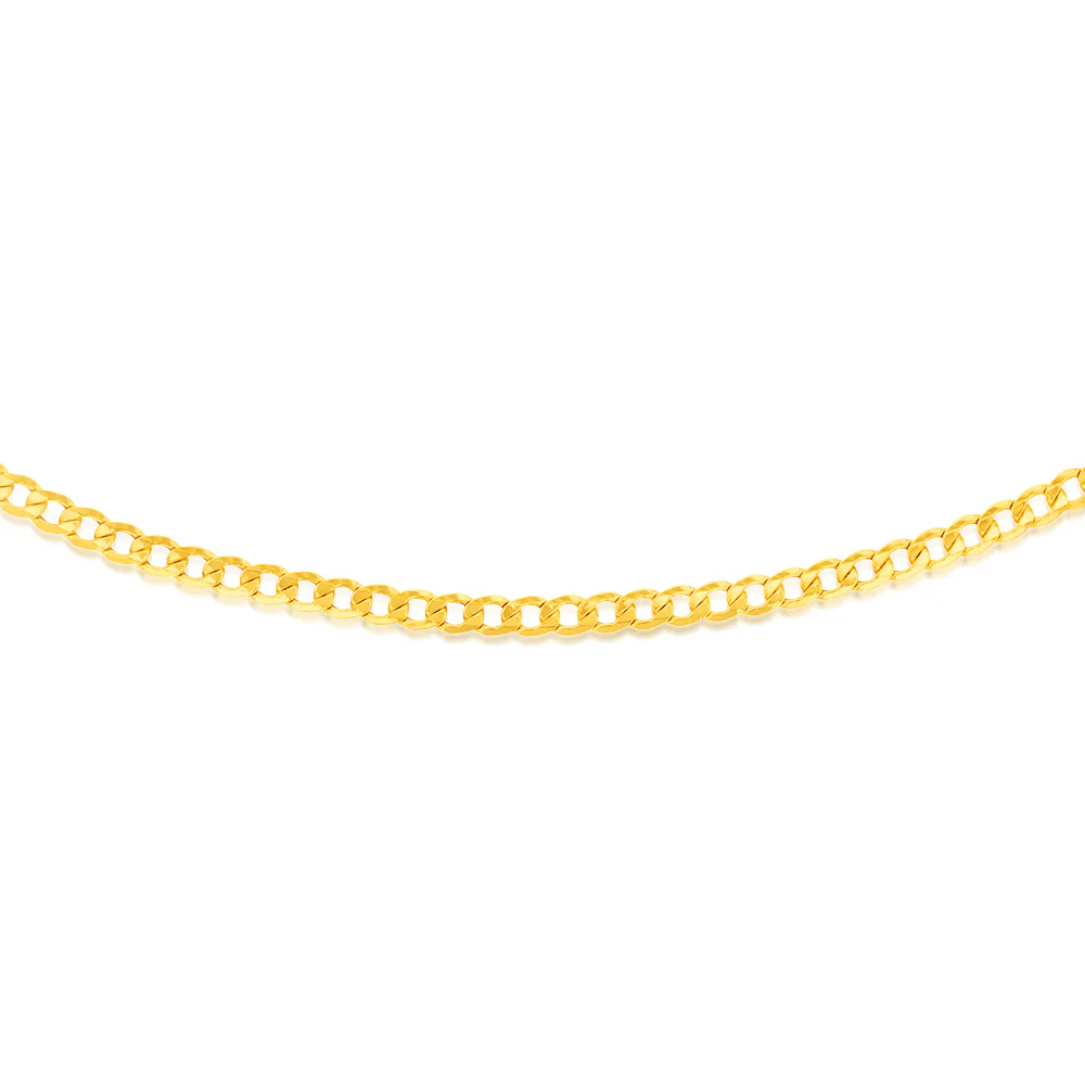 9ct Yellow Gold Copper Filled Curb 150 Gauge 60cm Chain - Image 2