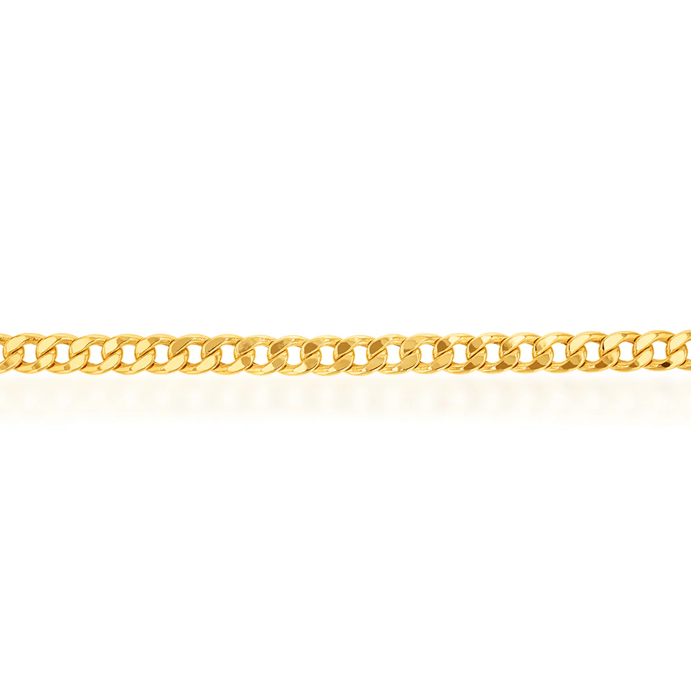 9ct Yellow Gold Copper Filled Curb 22cm Bracelet 190Gauge - Image 2