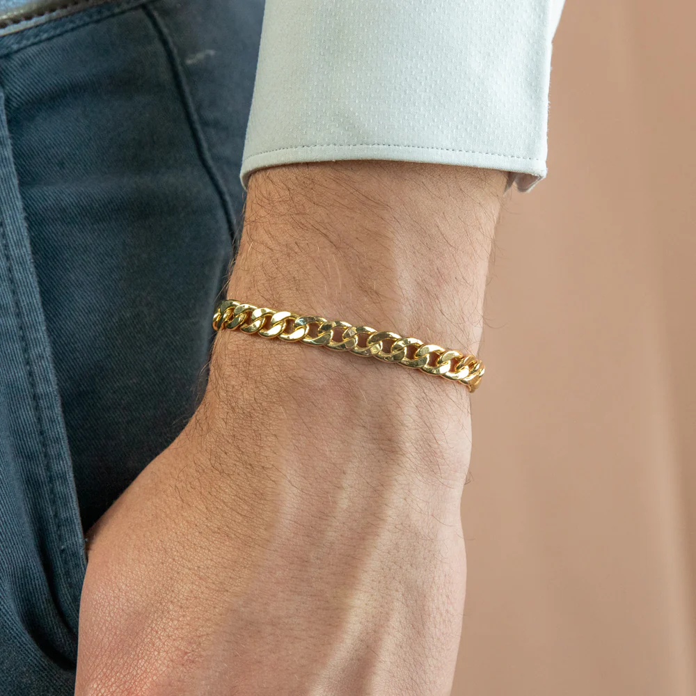 9ct Yellow Gold Copper Filled Curb 22cm Bracelet 190Gauge - Image 3