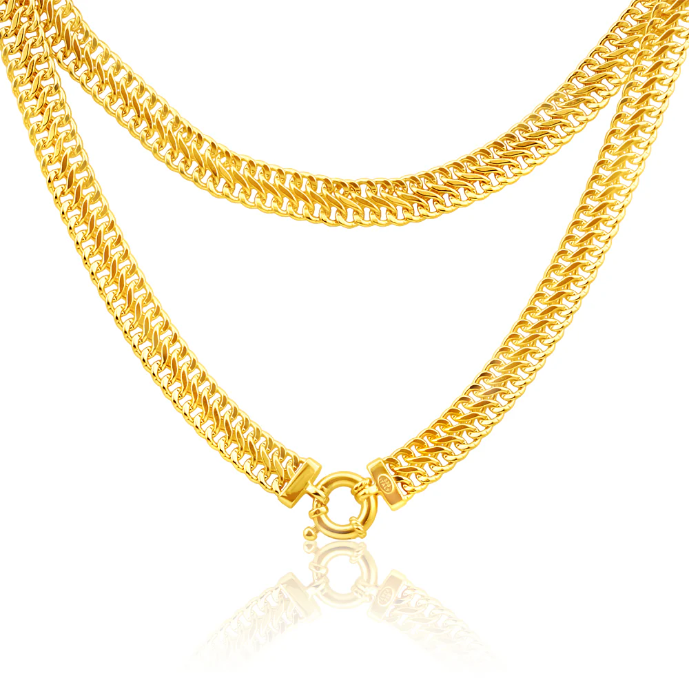 9ct Yellow Gold Copper Filled Mesh 45cm Chain 100 Gauge with a Bolt Ring