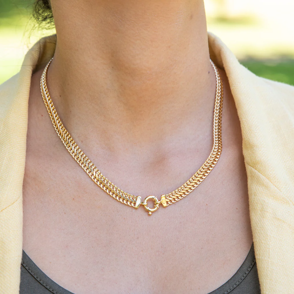 9ct Yellow Gold Copper Filled Mesh 45cm Chain 100 Gauge with a Bolt Ring - Image 4