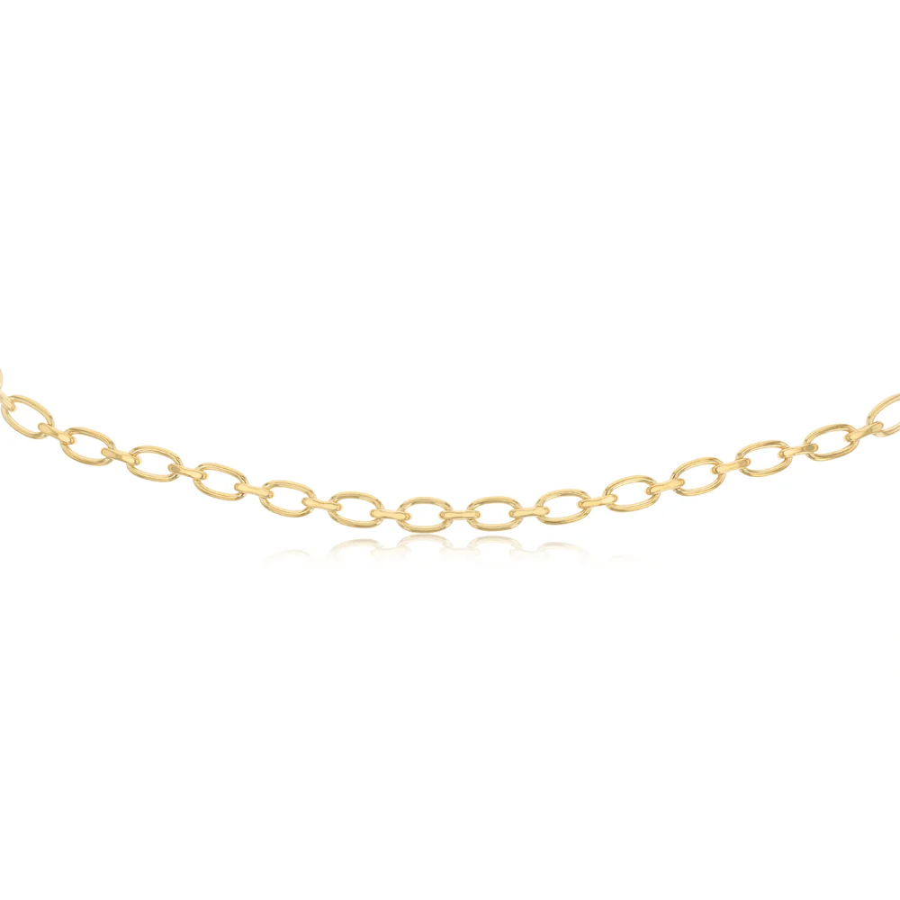 9ct Yellow Gold Copper Filled Oval Link 45cm Chain - Image 2