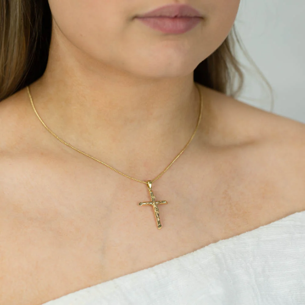 9ct Yellow Gold Crucifix 20.5x29 Pendant - Image 2