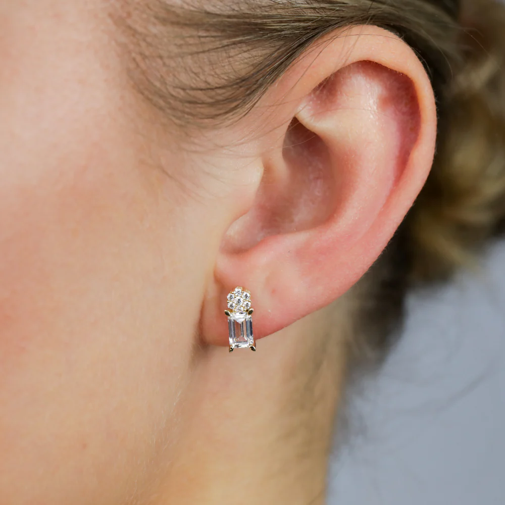 9ct Yellow Gold Cubic Zirconia Studs Earrings - Image 2
