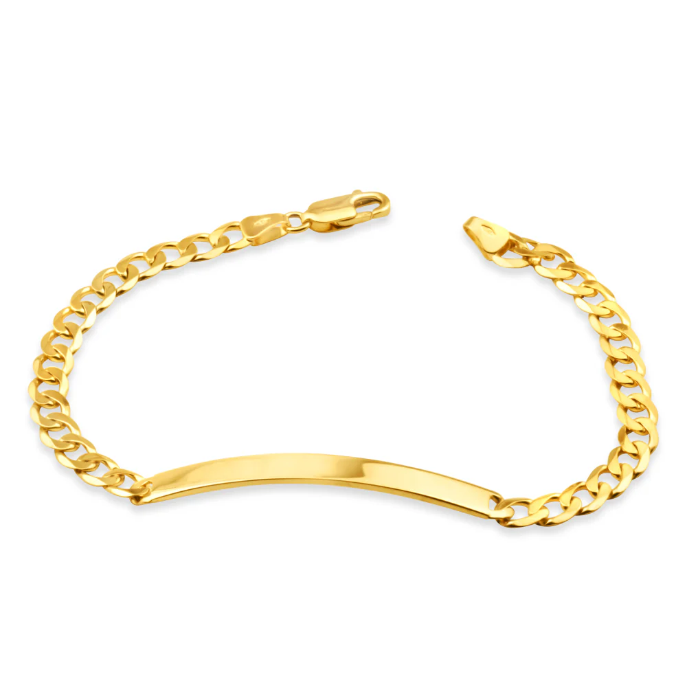9ct Yellow Gold Curb 18.5cm ID Bracelet