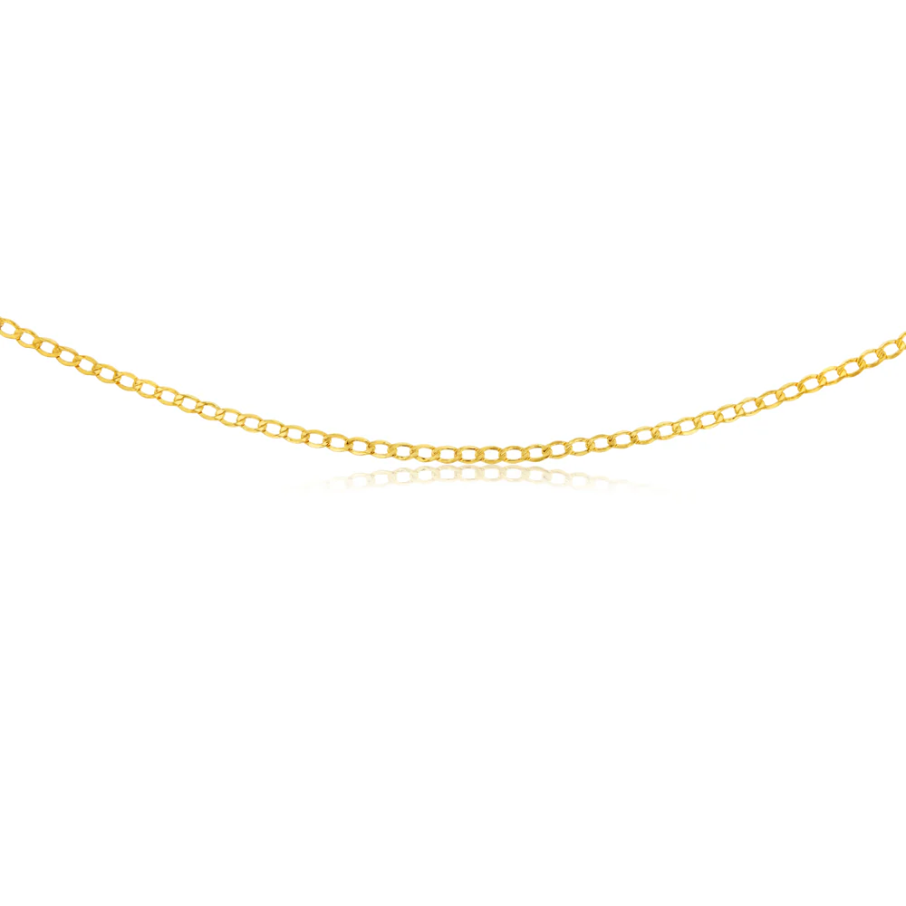 9ct Yellow Gold Curb 80 Gauge 45cm Chain