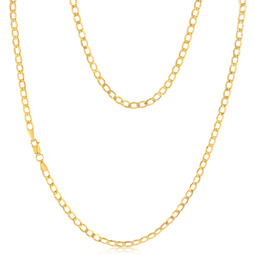 9ct Yellow Gold Curb 80 Gauge 50cm Chain