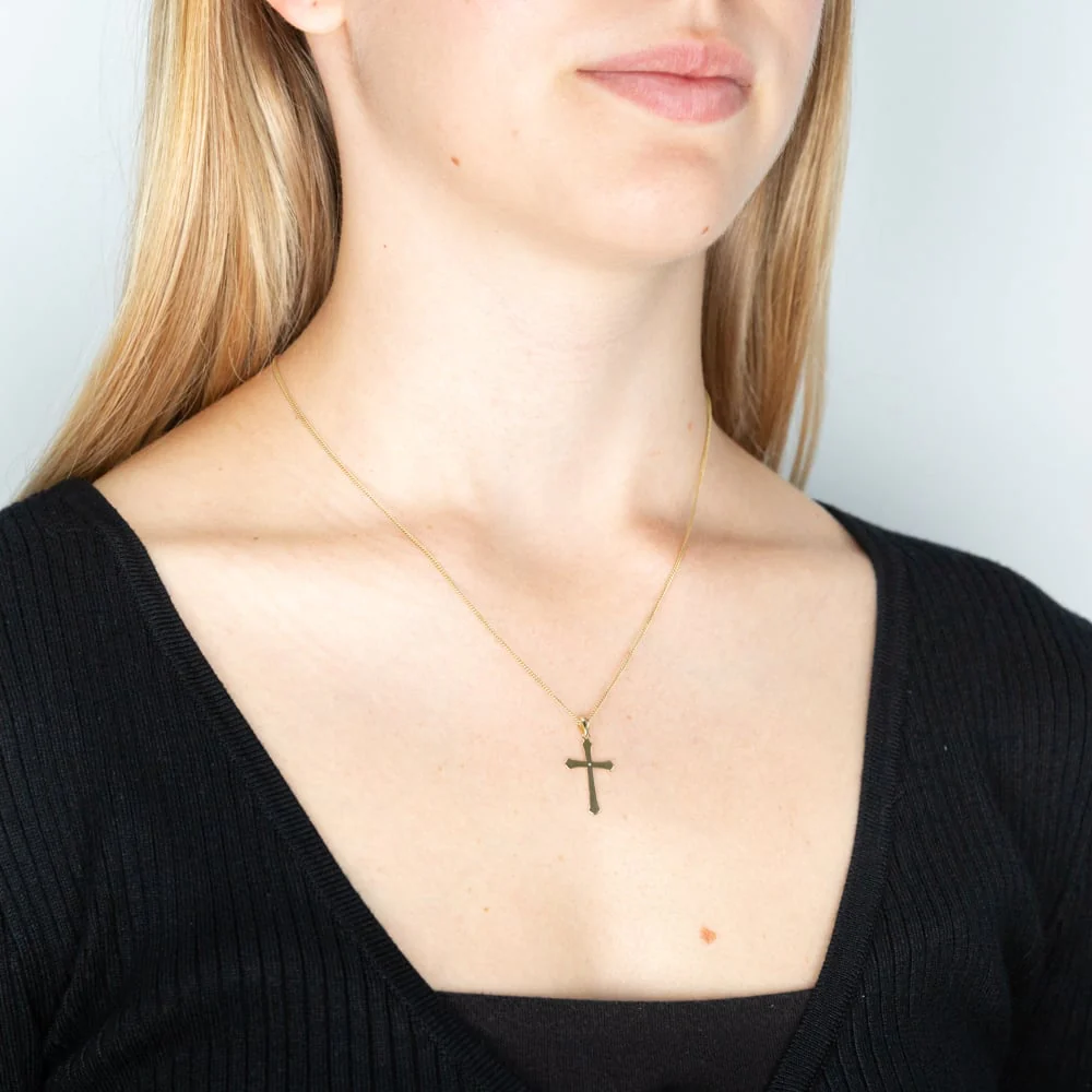 9ct Yellow Gold Diamond Cross Pendant - Image 2