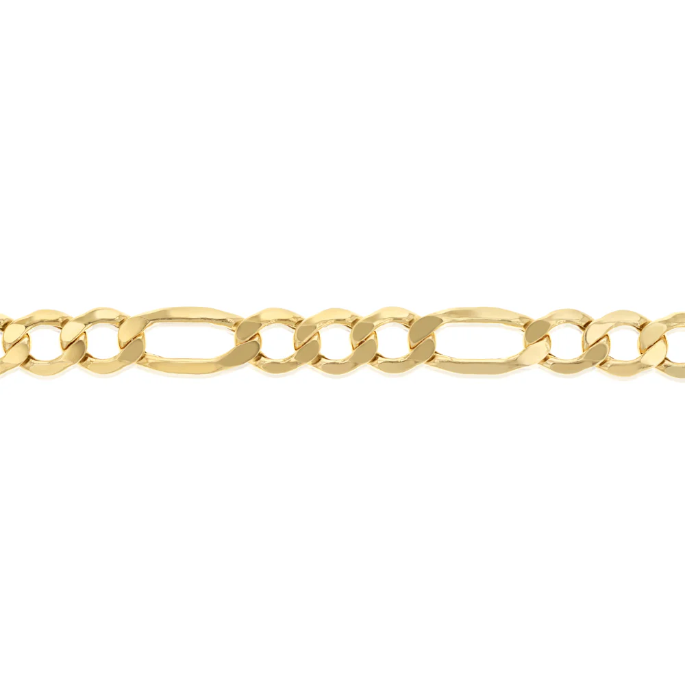 9ct Yellow Gold Diamond Cut 150 Gauge 1:3 Figaro 50cm Chain - Image 3