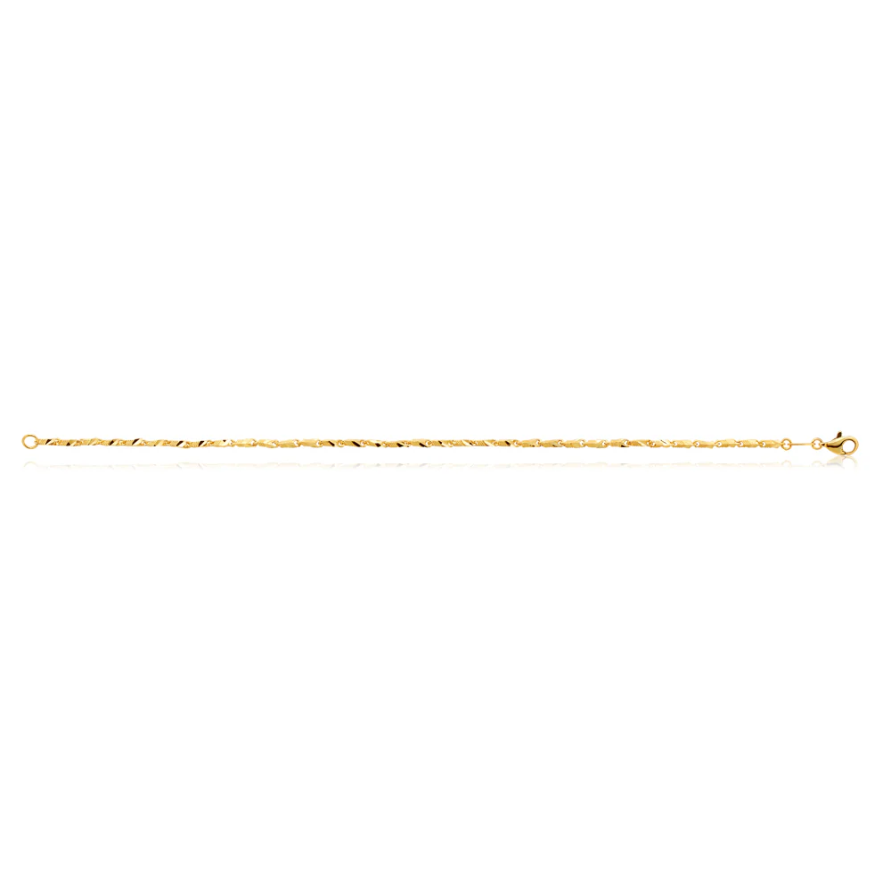 9ct Yellow Gold Diamond Cut Twist 19cm Bracelet - Image 2
