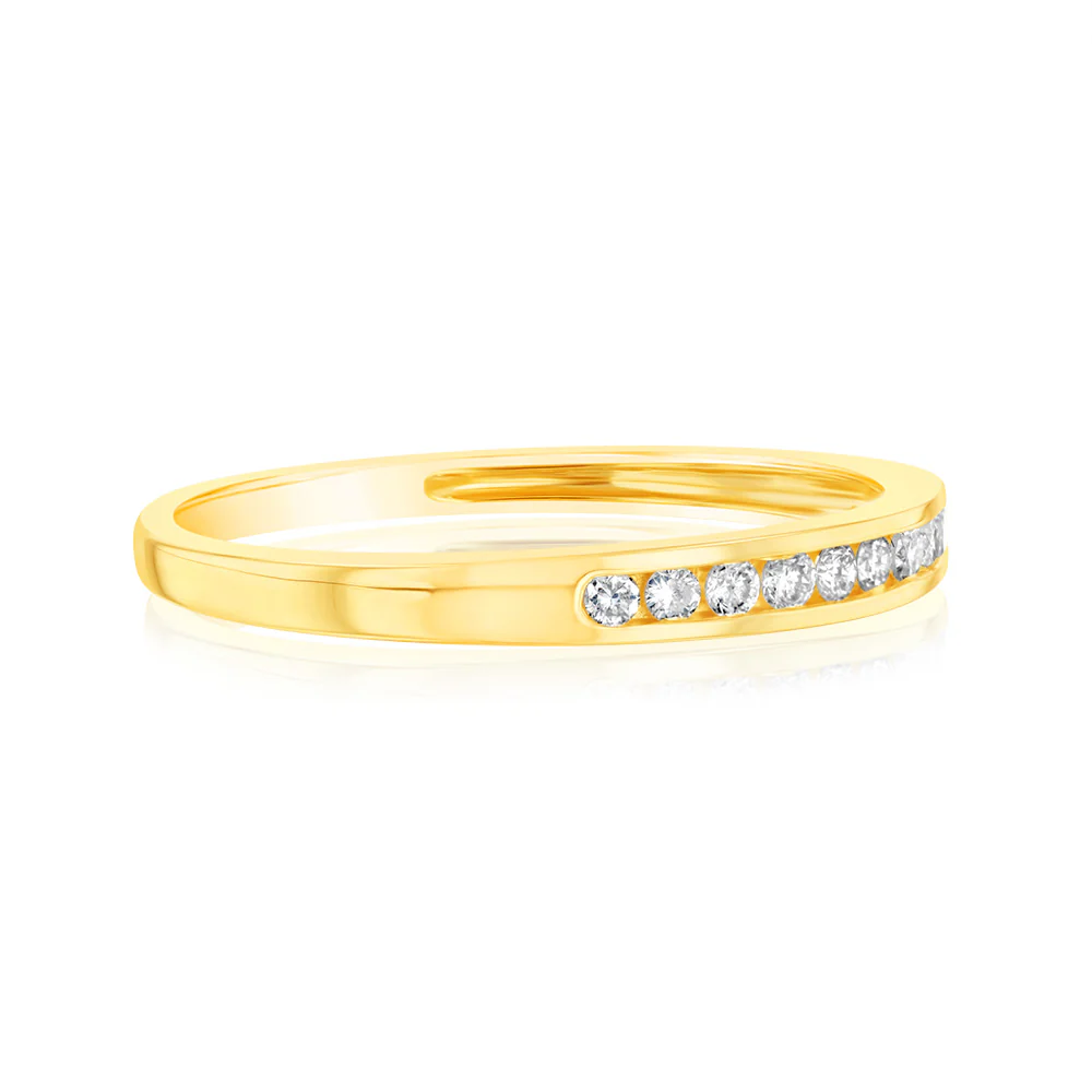 9ct Yellow Gold Diamond Eternity Ring with 10 Diamonds - Image 2