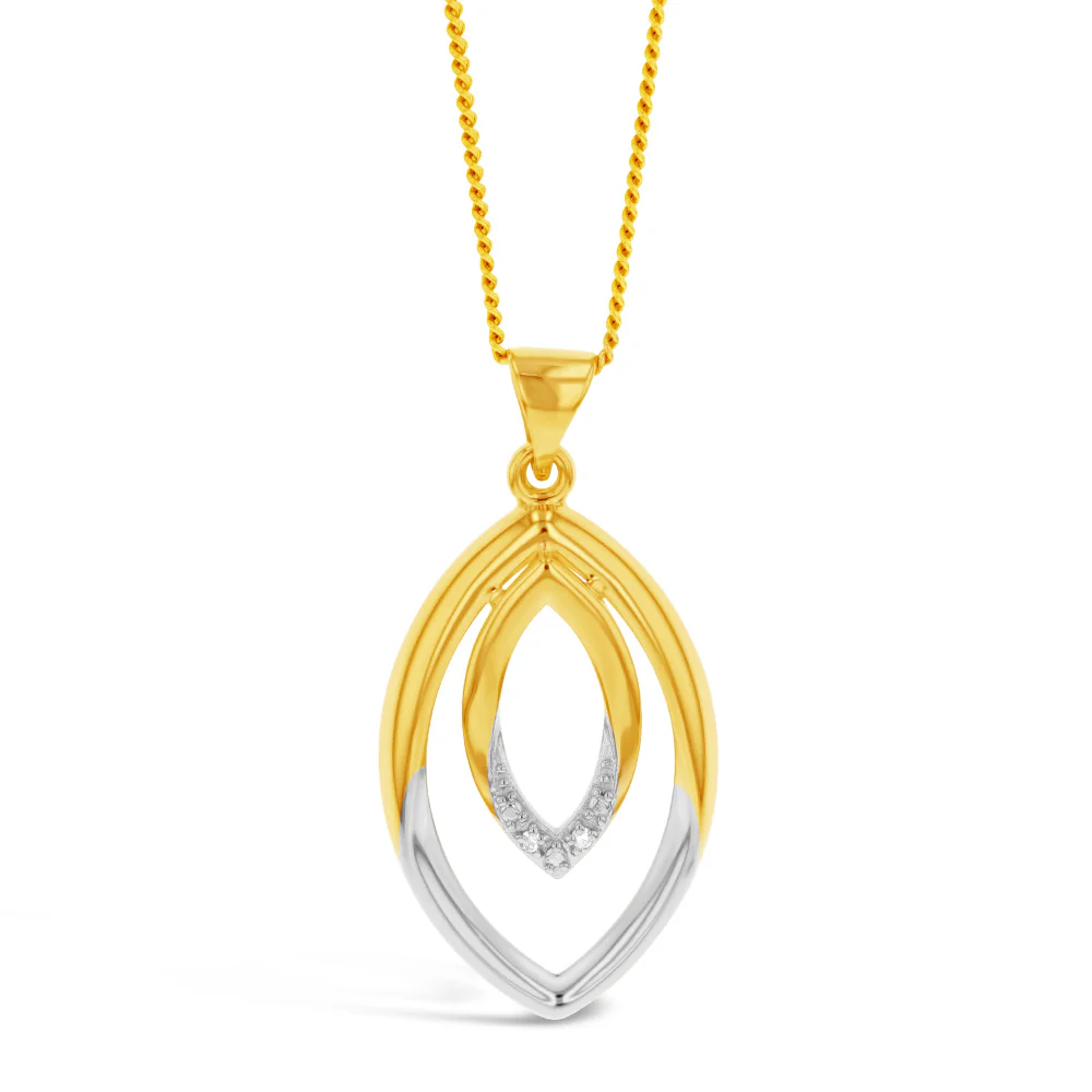 9ct Yellow Gold Diamond Pendant