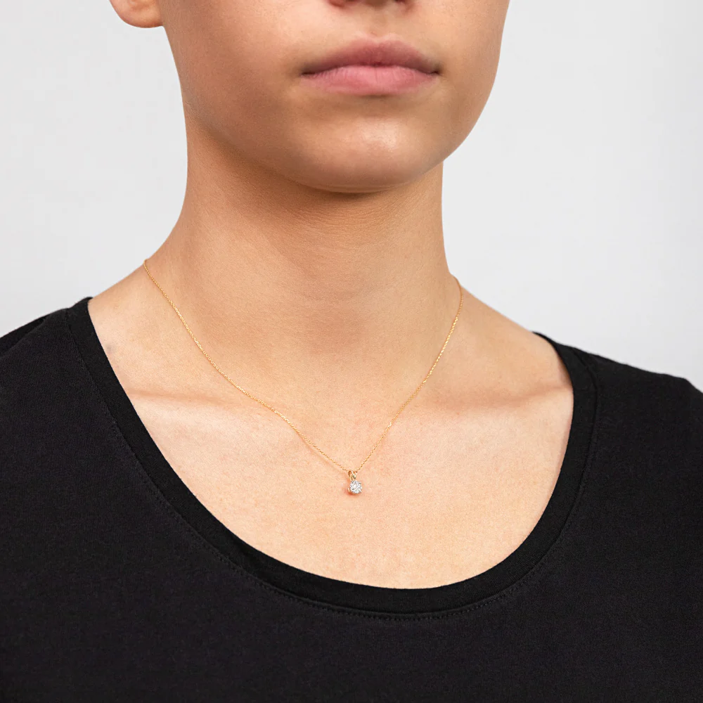 9ct Yellow Gold Diamond Pendant with Infinity Detail on Adjustable Length 45cm Chain - Image 2
