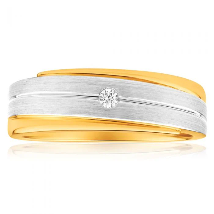 9ct Yellow Gold Diamond Ring