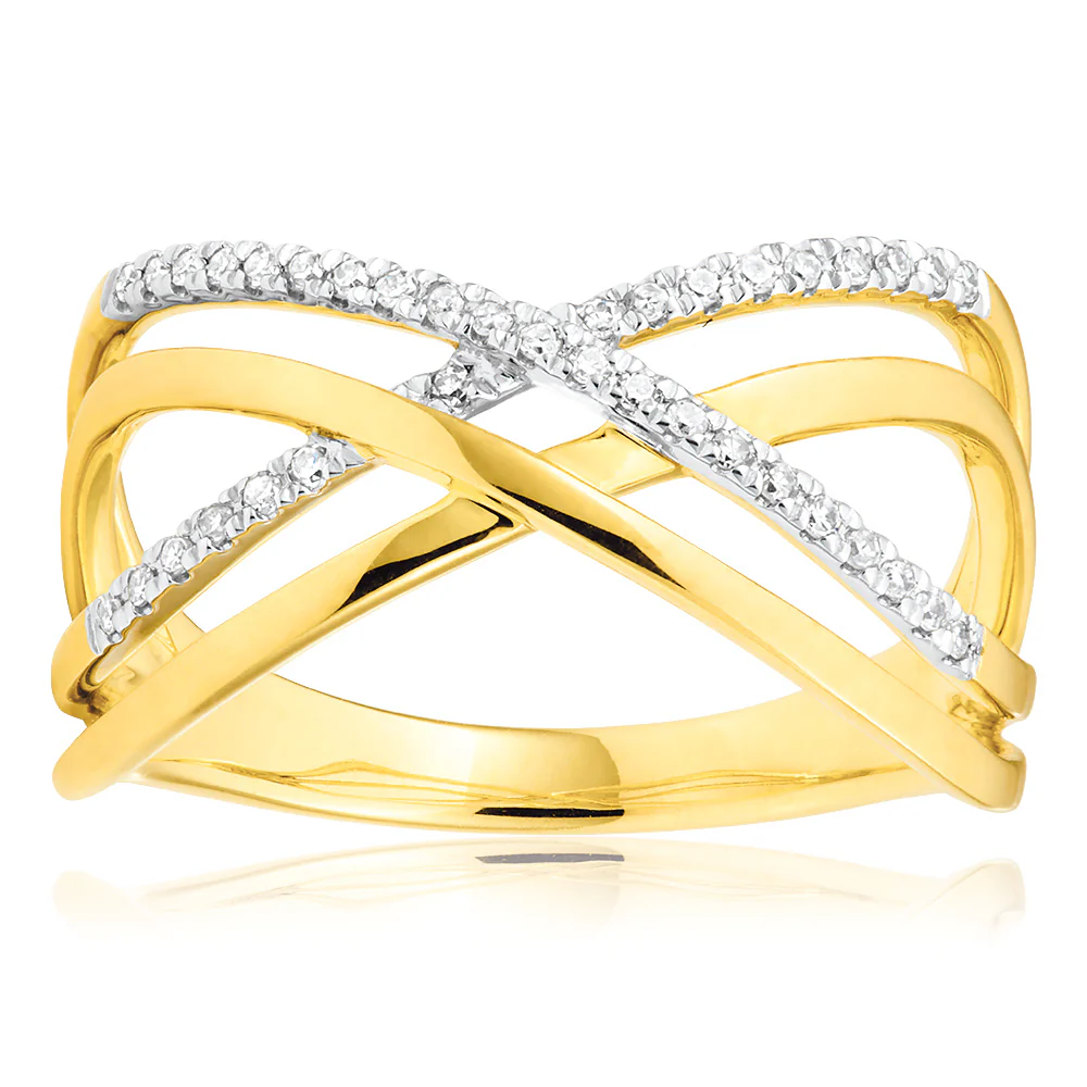 9ct Yellow Gold Diamond Ring
