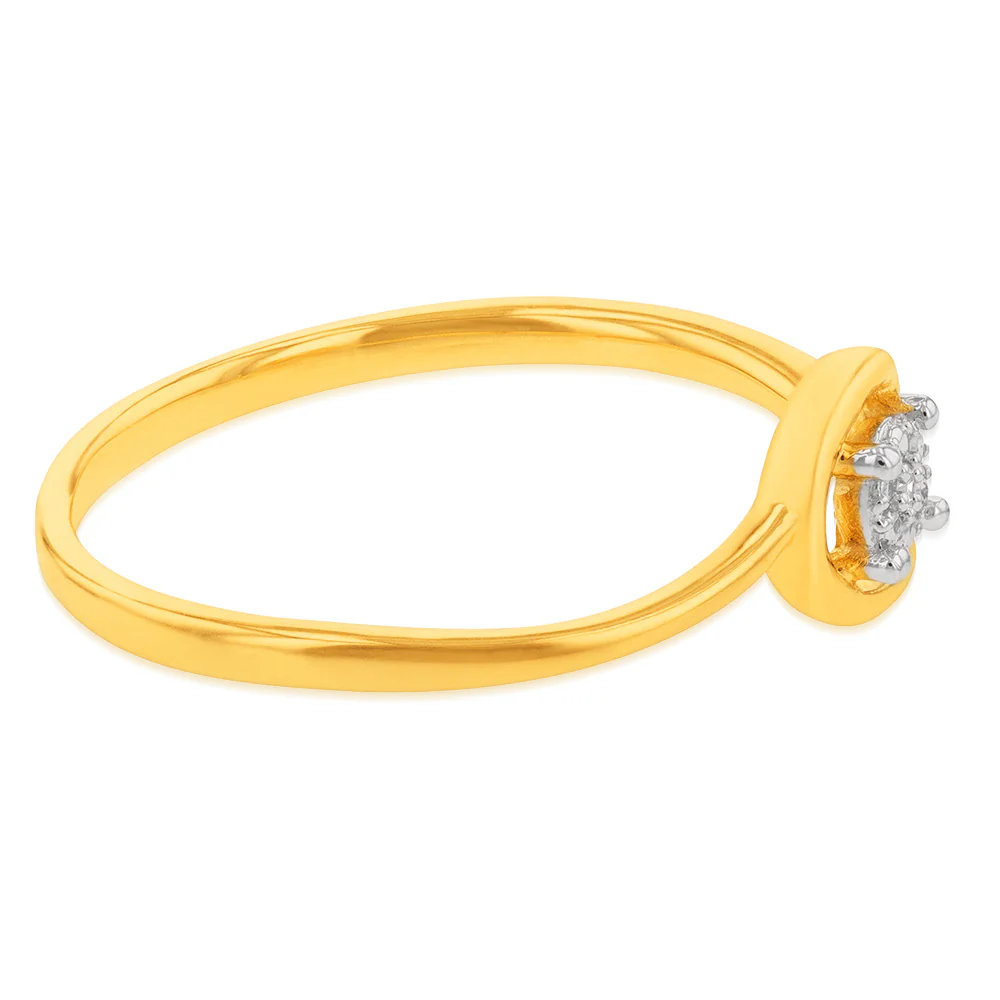9ct Yellow Gold Diamond Ring - Image 2