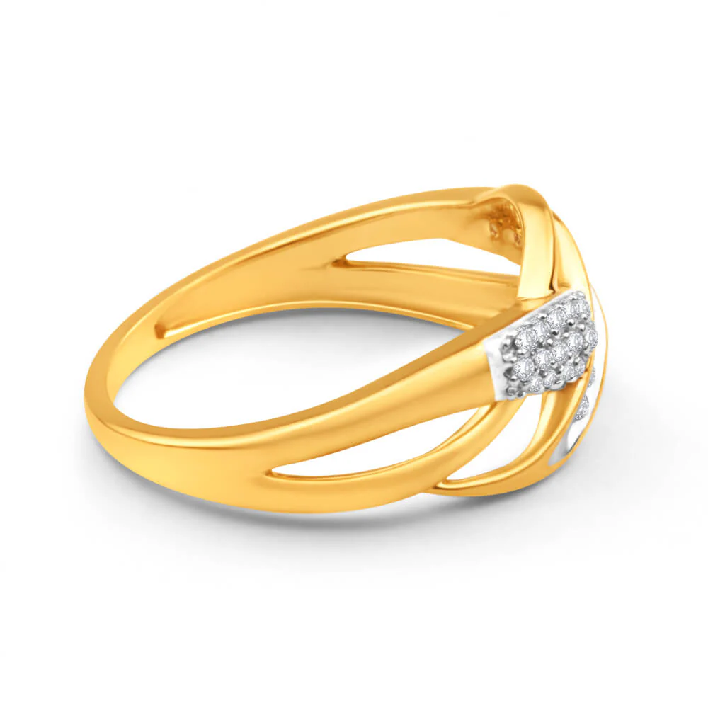 9ct Yellow Gold Diamond Ring Set With 35 Diamonds - Image 2
