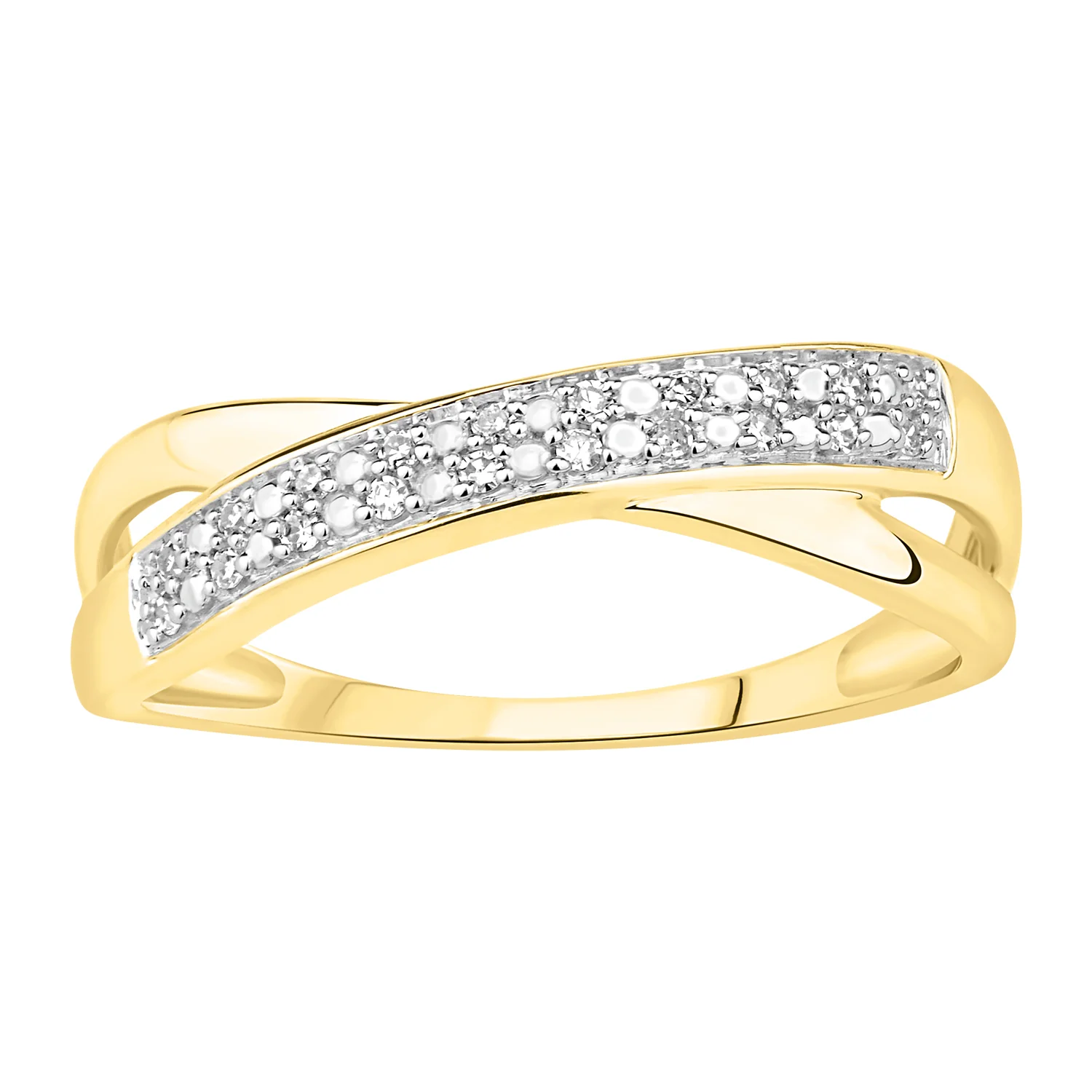 9ct Yellow Gold Diamond Ring with 8 Brilliant Diamonds