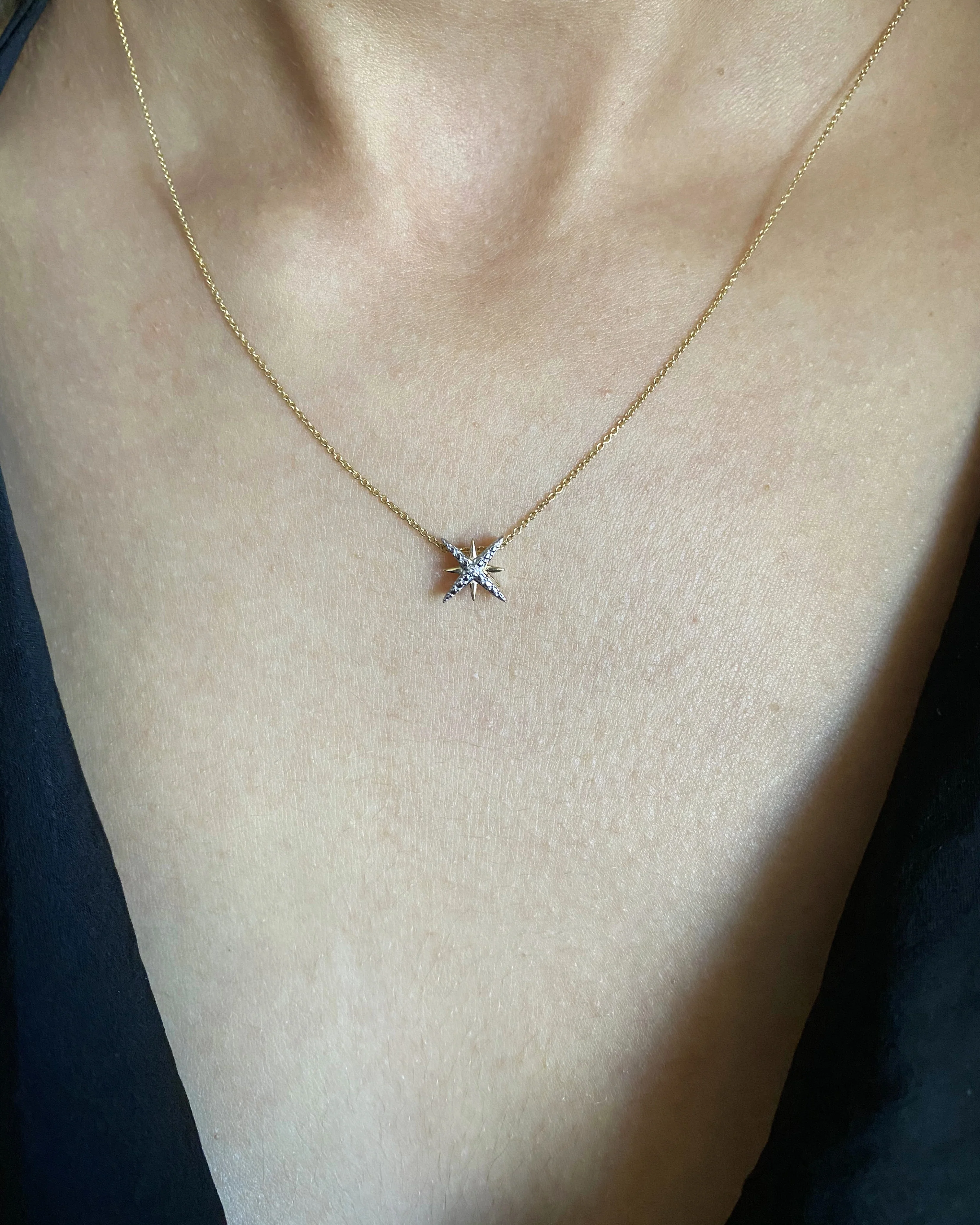 9ct Yellow Gold Diamond Starburst Pendant - Image 2