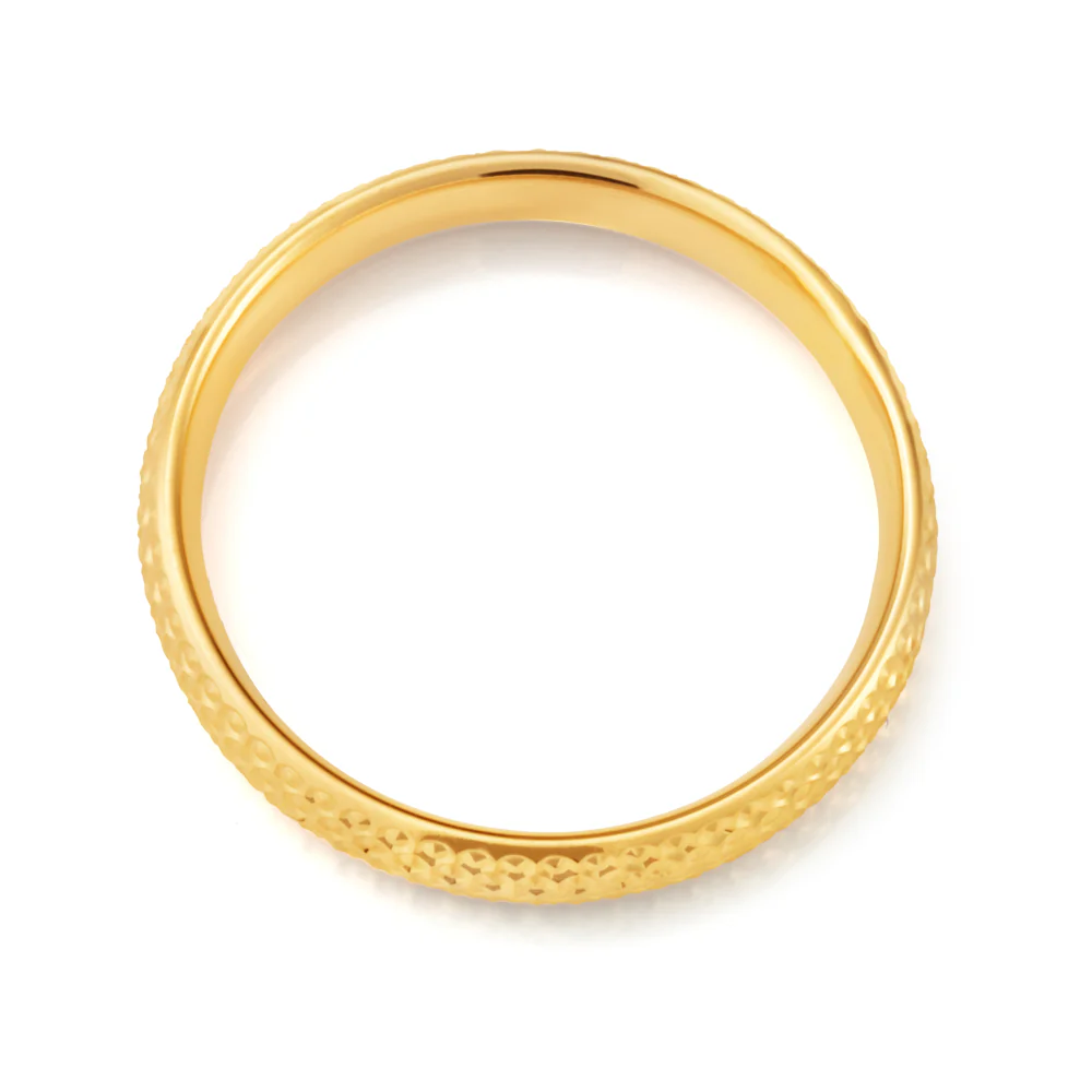 9ct Yellow Gold Dicut Ring - Image 2