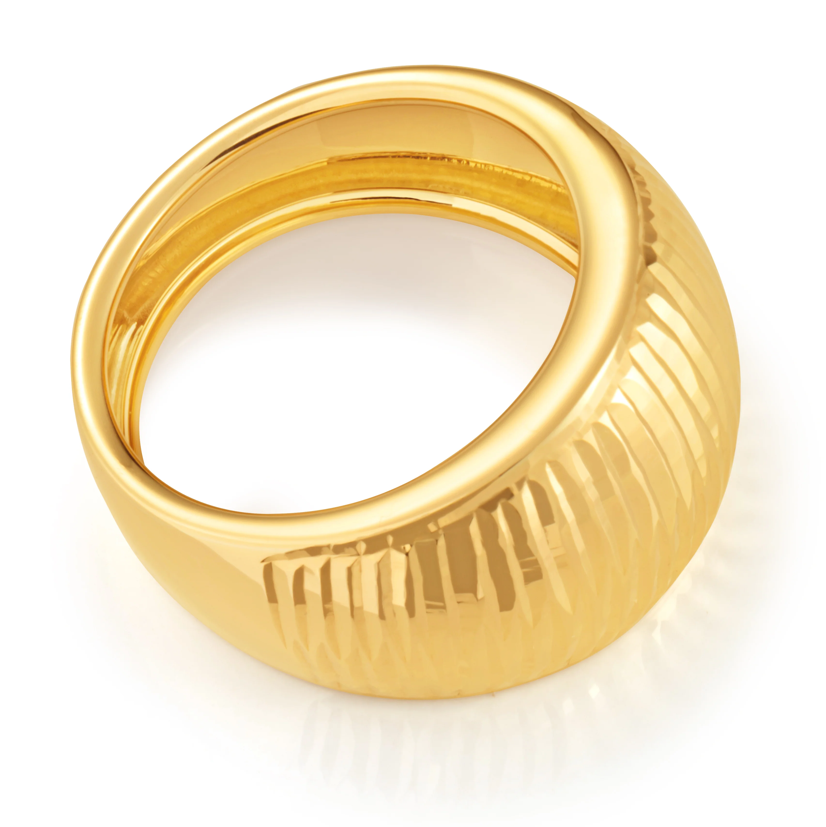 9ct Yellow Gold Dome Ring - Image 2