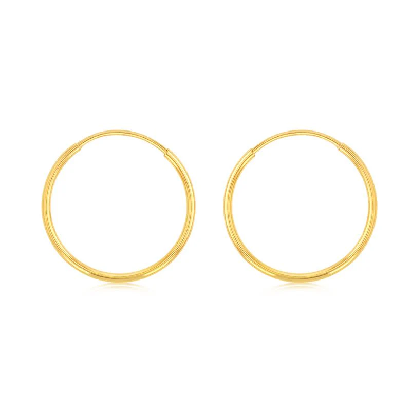 9ct Yellow Gold Fancy 12mm Sleeper Earrings