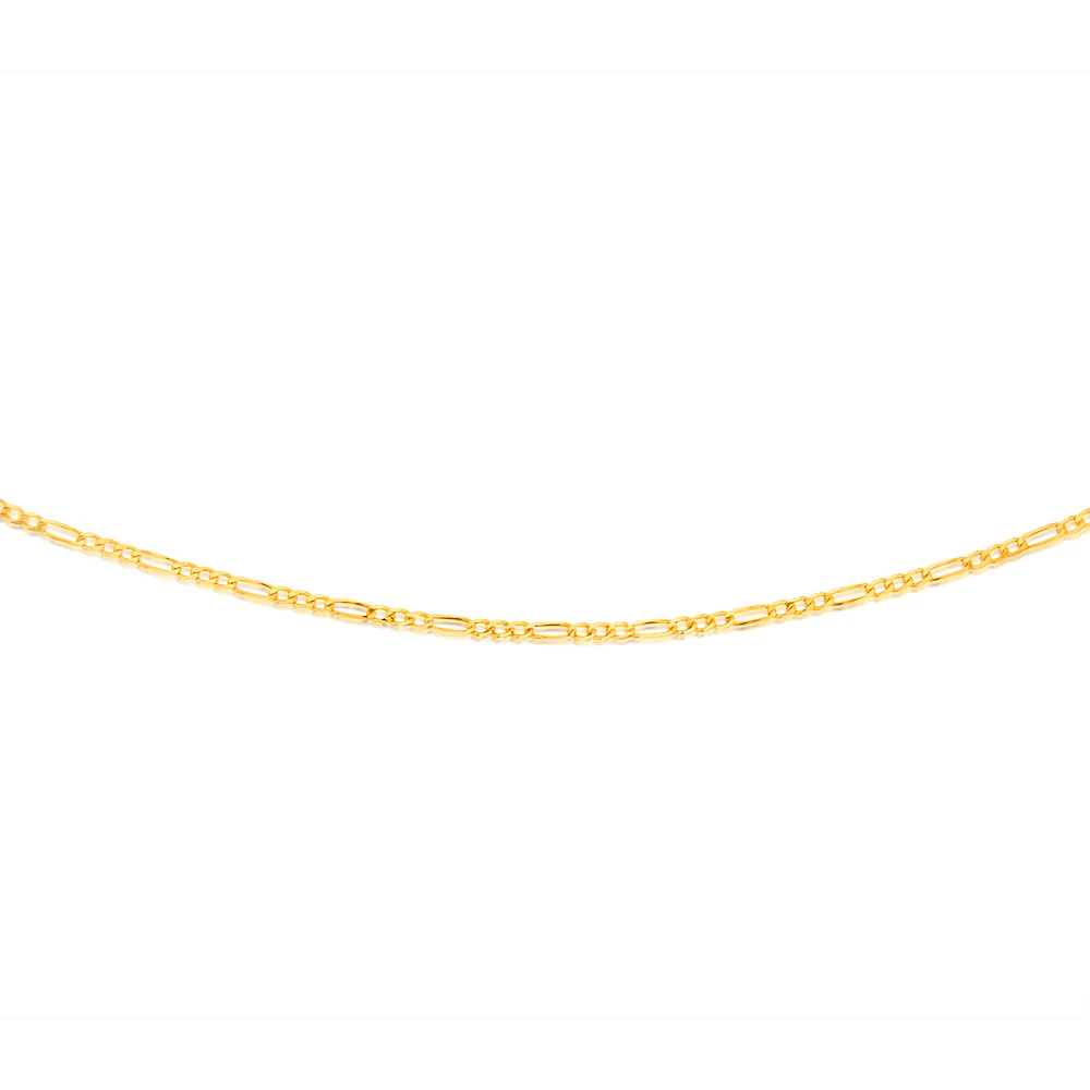 9ct Yellow Gold Fancy 70 Gauge 45cm Figaro 1:3 Chain - Image 2