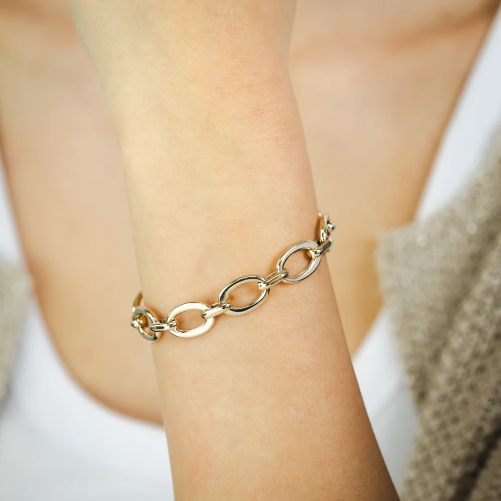 9ct Yellow Gold Fancy Belcher 20.3cm Bracelet - Image 4
