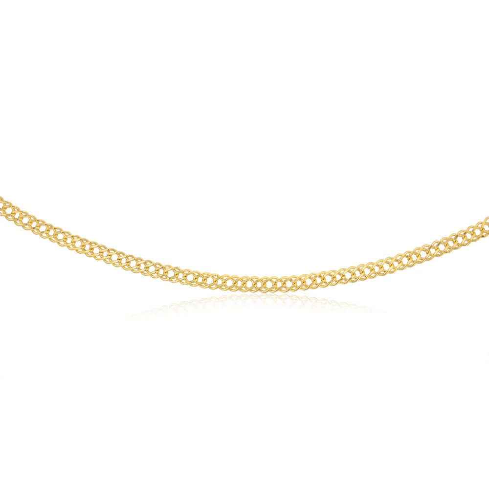 9ct Yellow Gold Fancy Double Curb 100 Gauge 50cm Chain