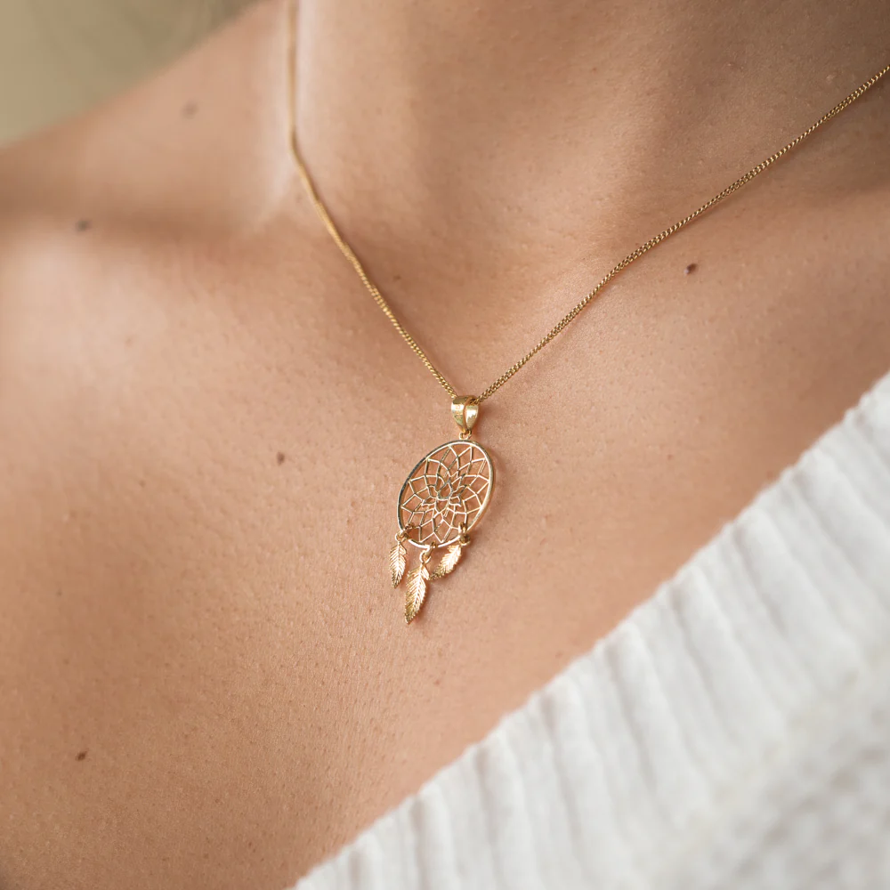 9ct Yellow Gold Fancy Dream Catcher Pendant - Image 2