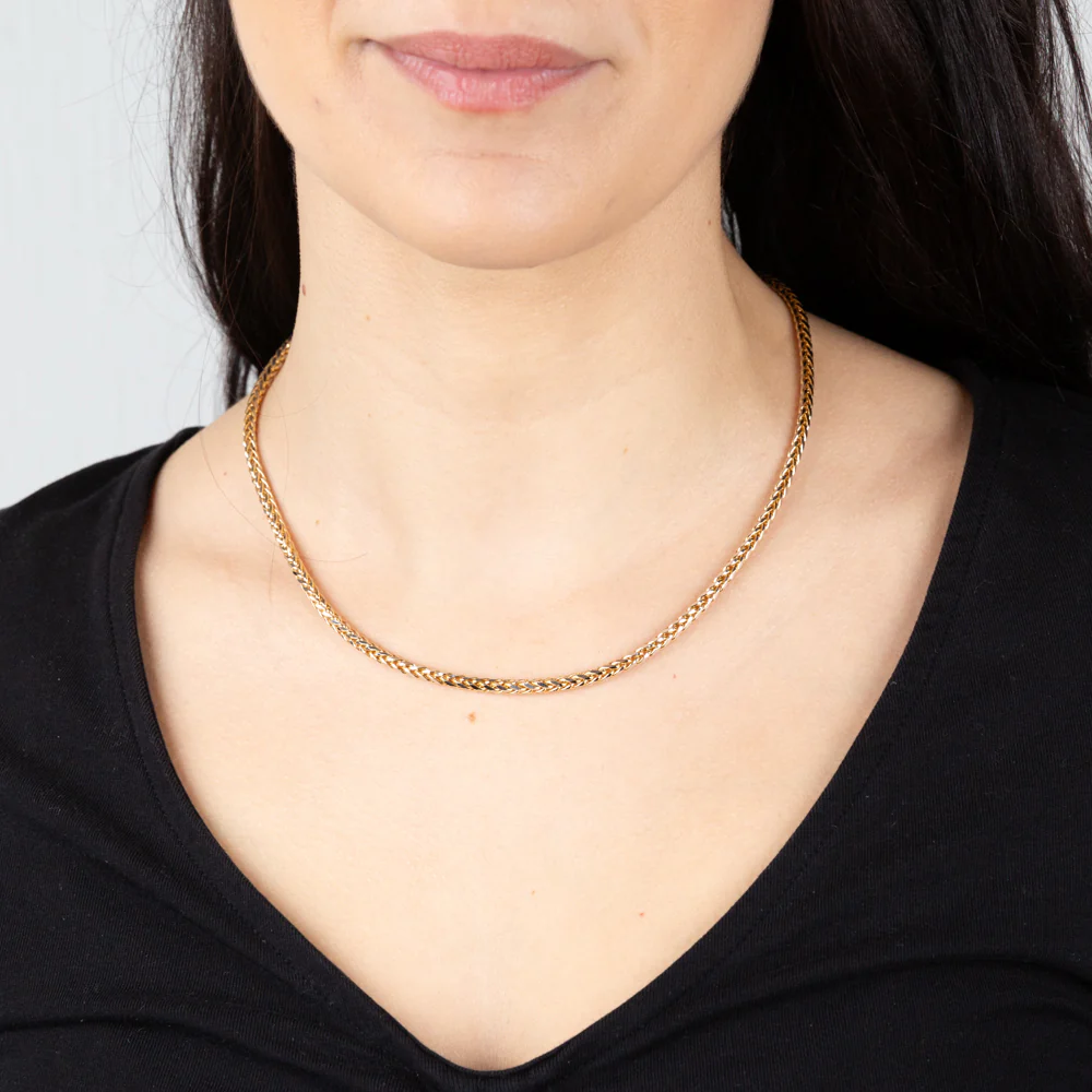 9ct Yellow Gold Fancy Two Tone 45cm Chain - Image 3