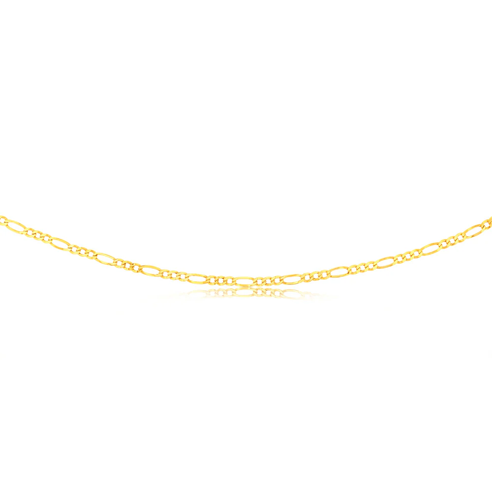 9ct Yellow Gold Figaro 50cm 80 Gauge Chain - Image 2