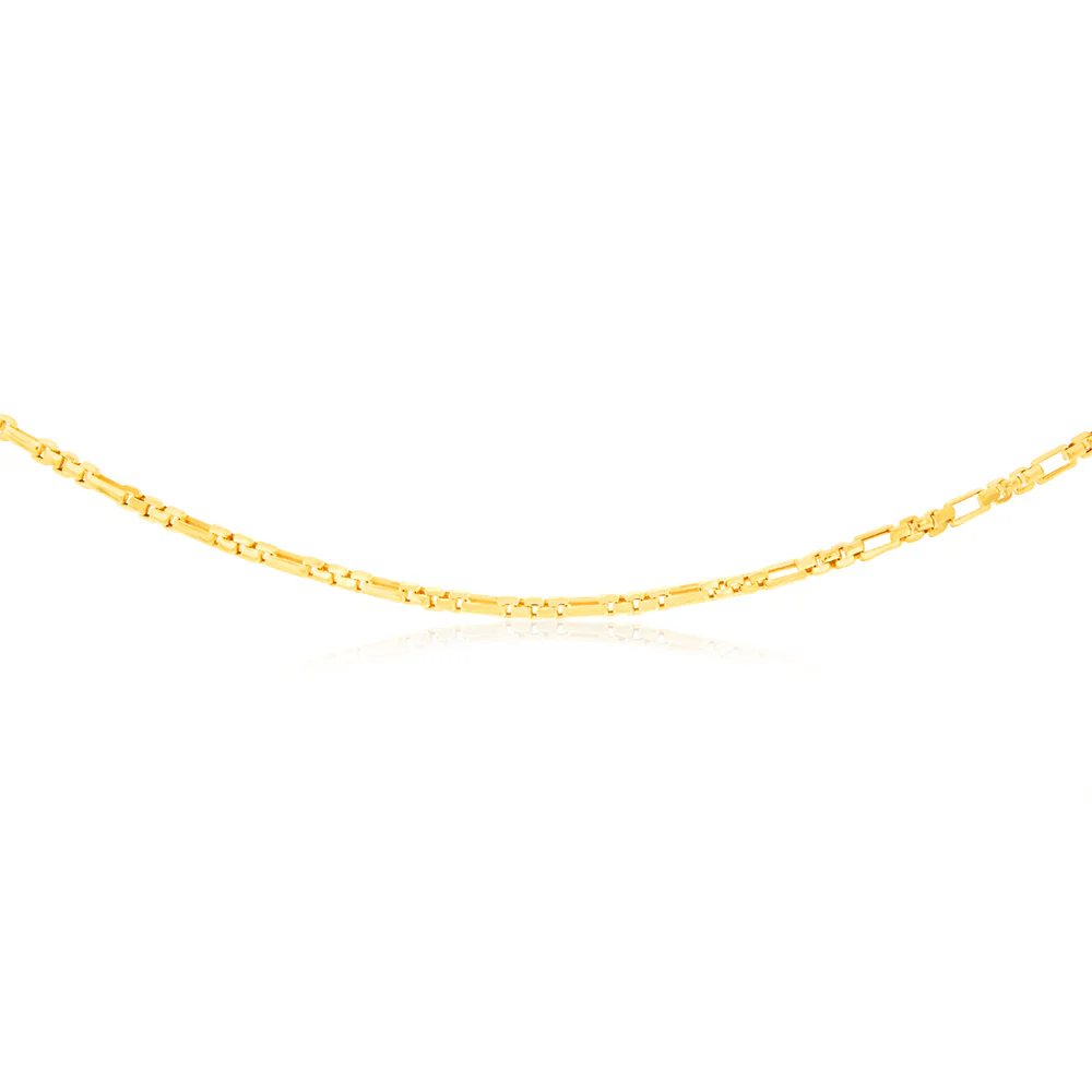 9ct Yellow Gold Figaro Round Box 45cm Chain - Image 2