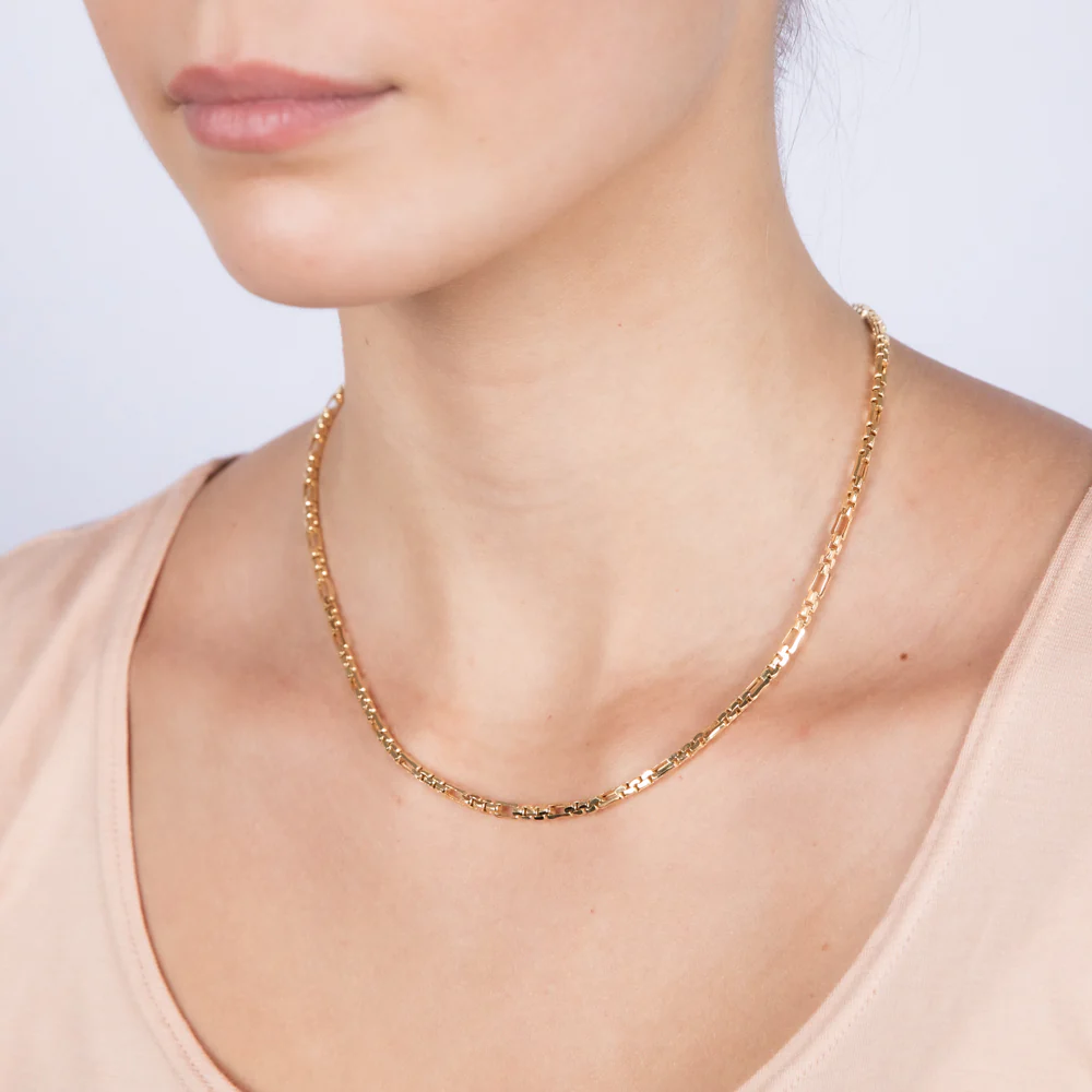 9ct Yellow Gold Figaro Round Box 45cm Chain - Image 4