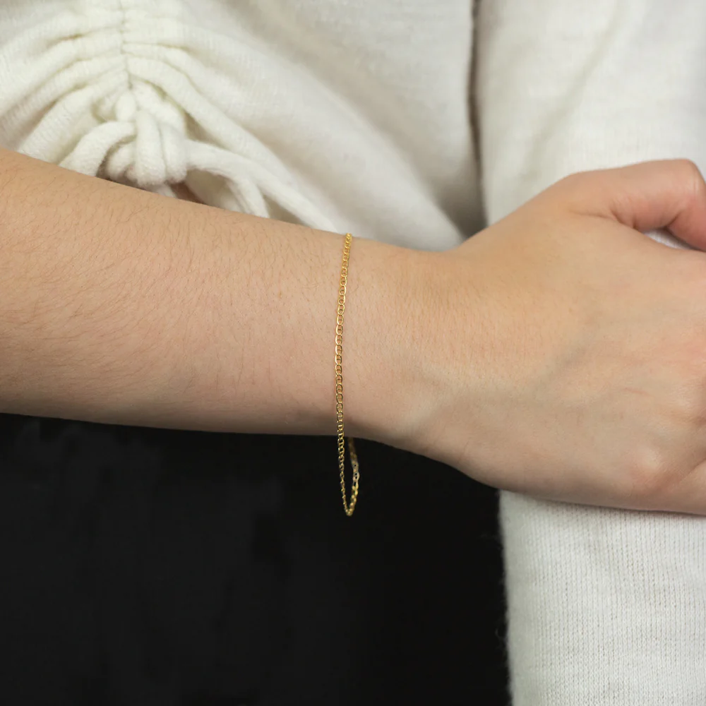 9ct Yellow Gold Filled 19cm Anchor Bracelet - Image 3