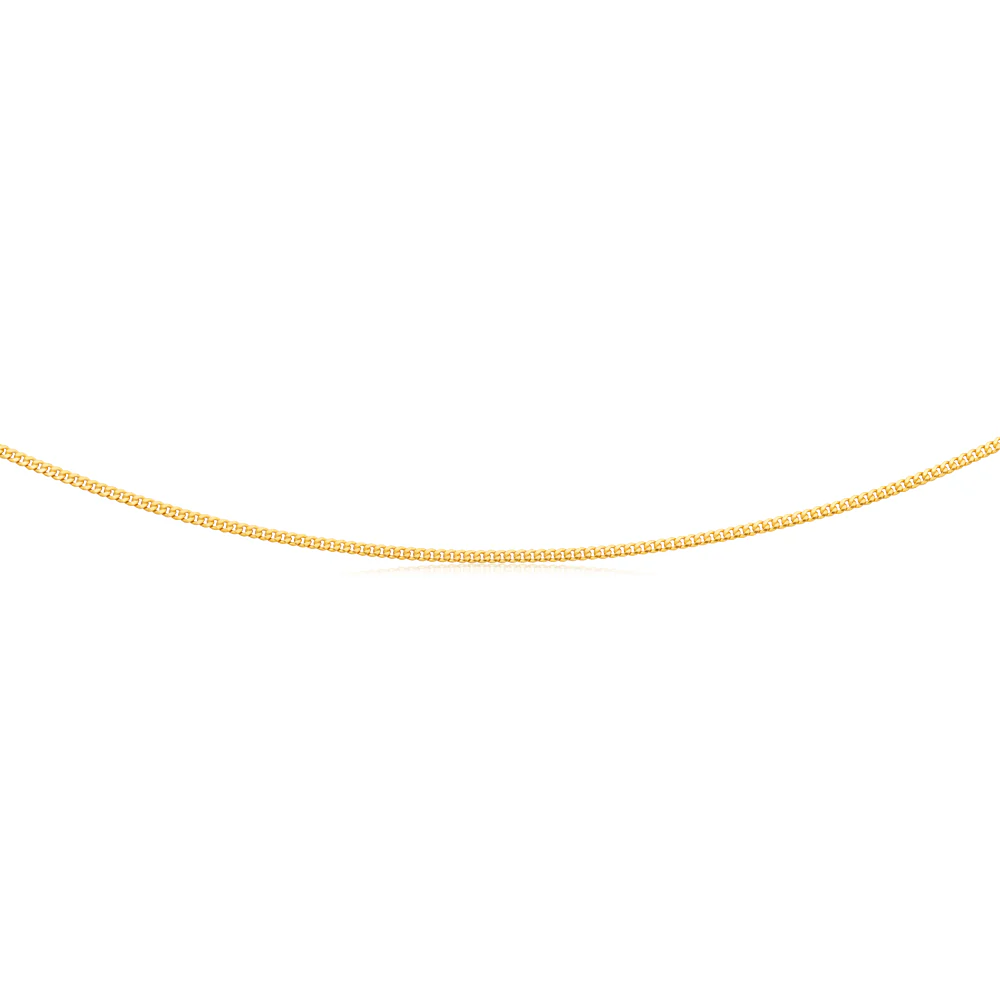 9ct Yellow Gold Filled 60 Gauge Curb Chain 60cm - Image 2