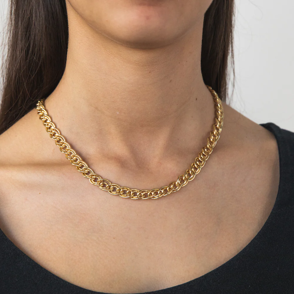 9ct Yellow Gold Filled Double Curb 45cm 140 Gauge Chain - Image 4