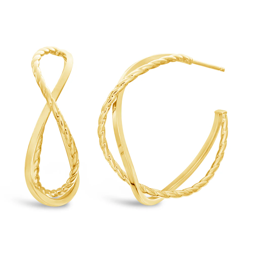 9ct Yellow Gold Filled Fancy Twist Stud Earrings
