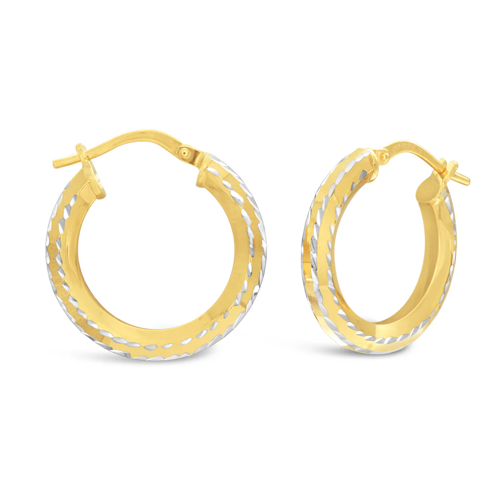9ct Yellow Gold-Filled Hoop Earrings