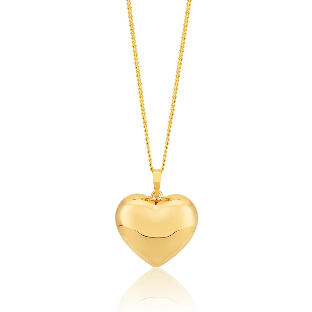 9ct Yellow Gold Filled Plain Heart Pendant