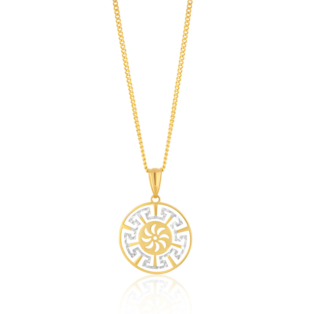 9ct Yellow Gold Filled Small Greek Key Pendant