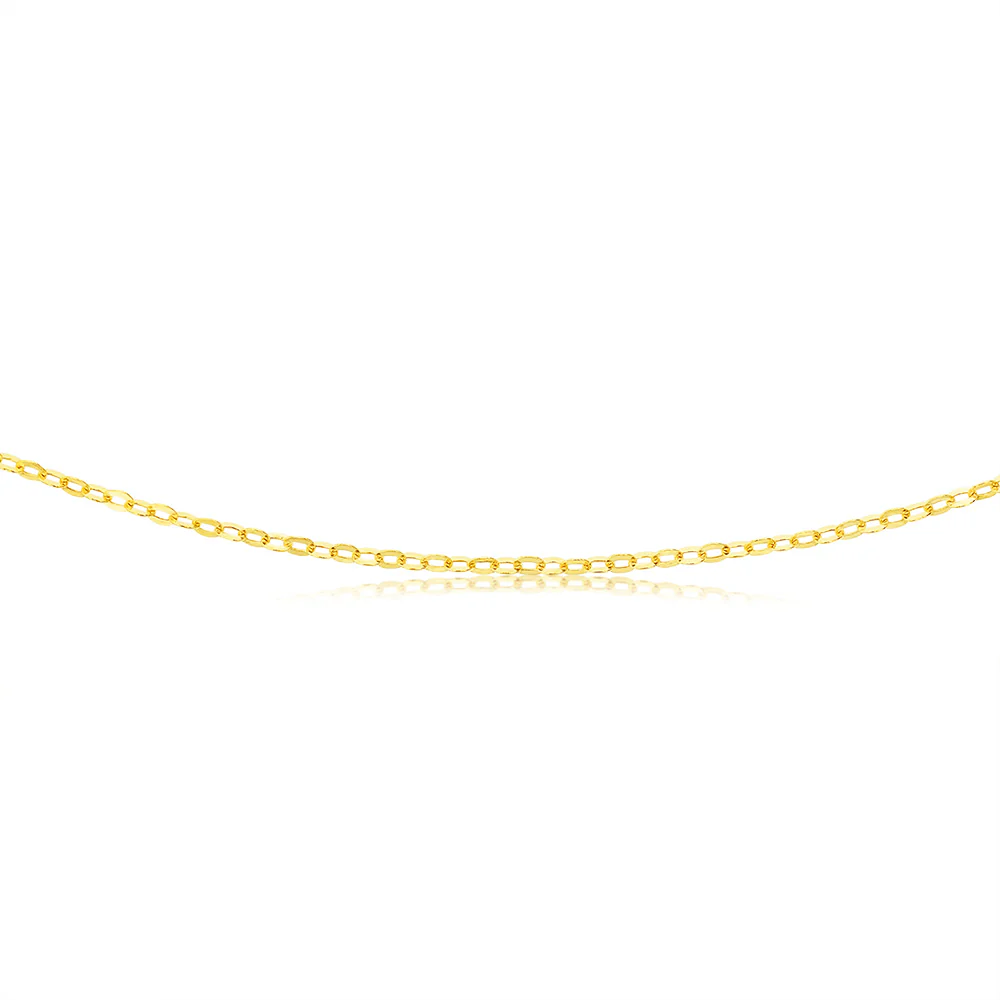 9ct Yellow Gold Fine Trace 35 Gauge 45cm Chain - Image 2