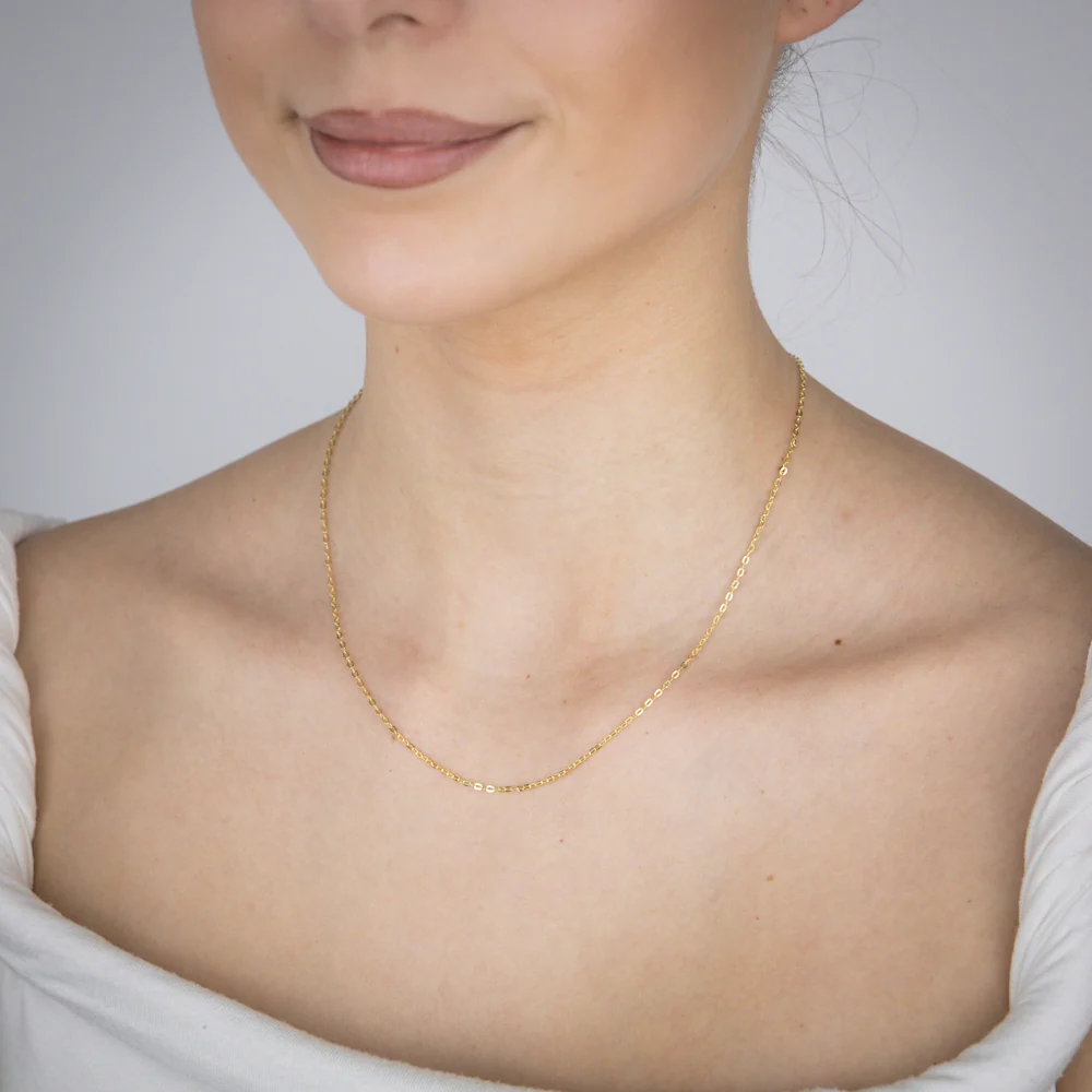 9ct Yellow Gold Fine Trace 35 Gauge 45cm Chain - Image 4