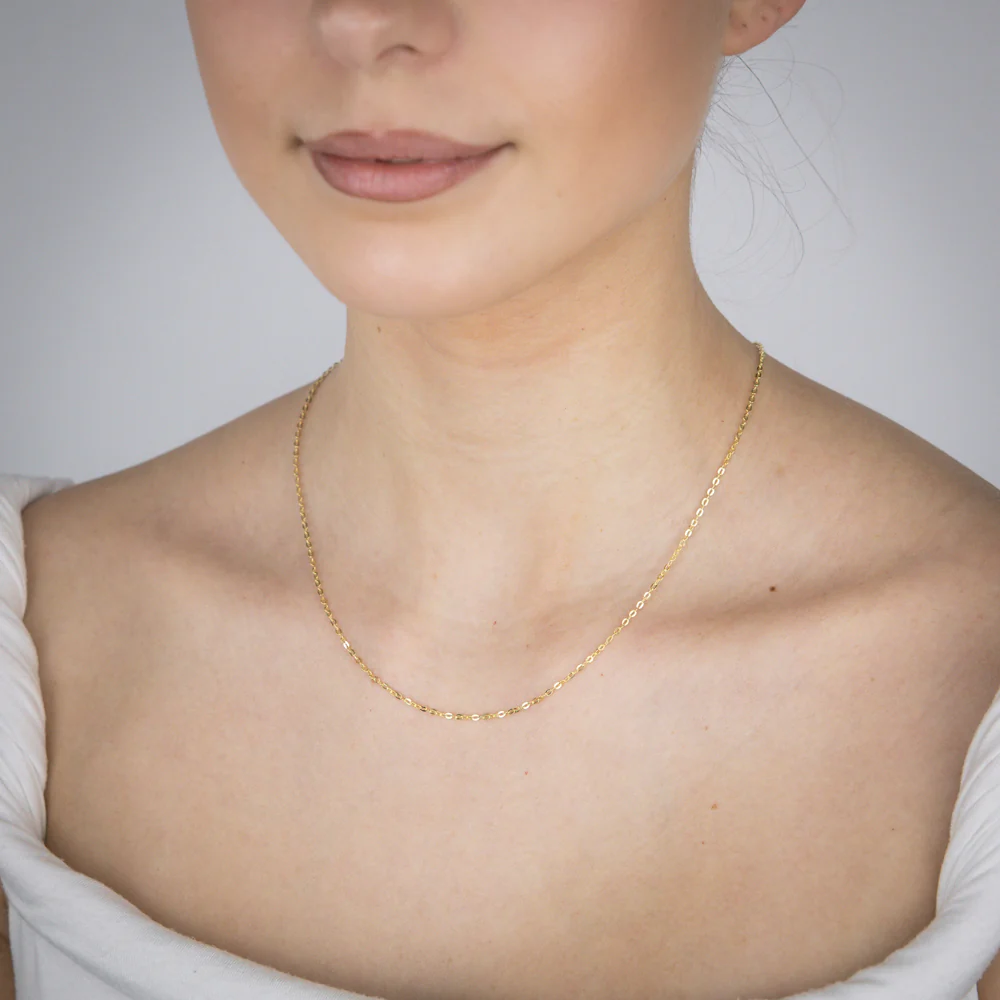9ct Yellow Gold Fine Trace 35 Gauge 50cm Chain - Image 4