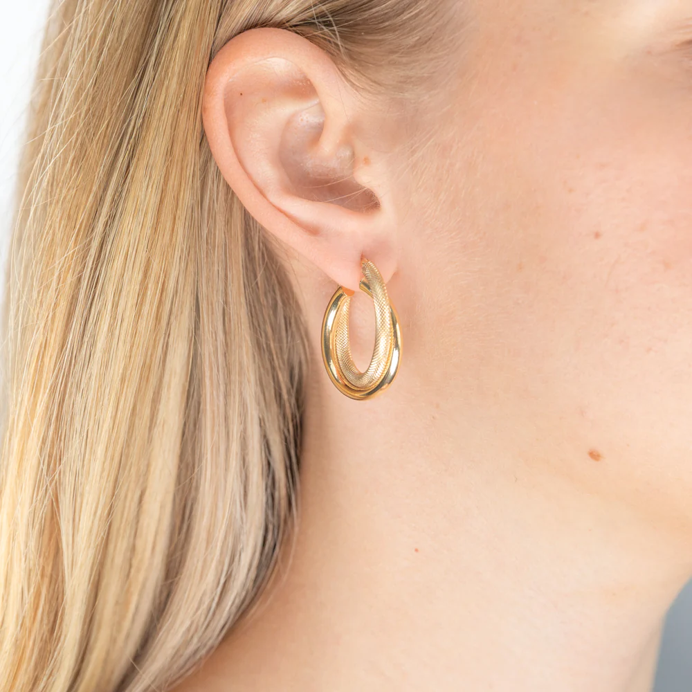 9ct Yellow Gold Gorgeous Hoop Earrings - Image 2