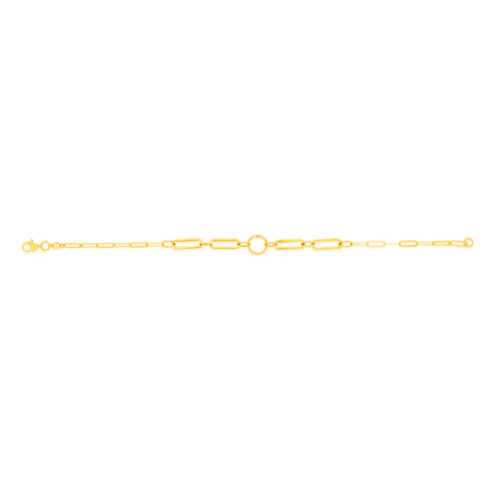 9ct Yellow Gold Graduating Paperclip link 19.1cm Bracelet - Image 2