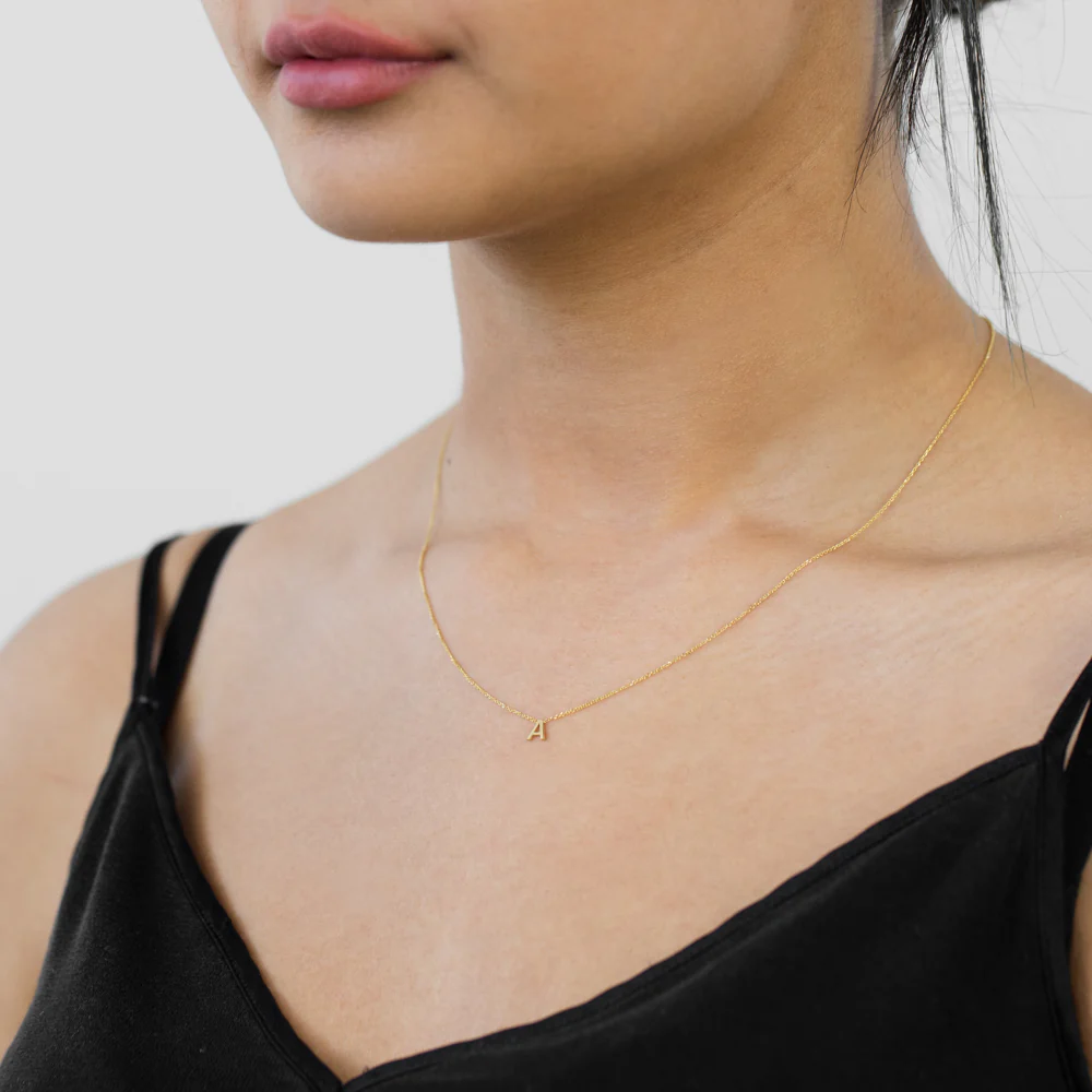 9ct Yellow Gold Initial "A" Pendant On 43cm Chain - Image 2
