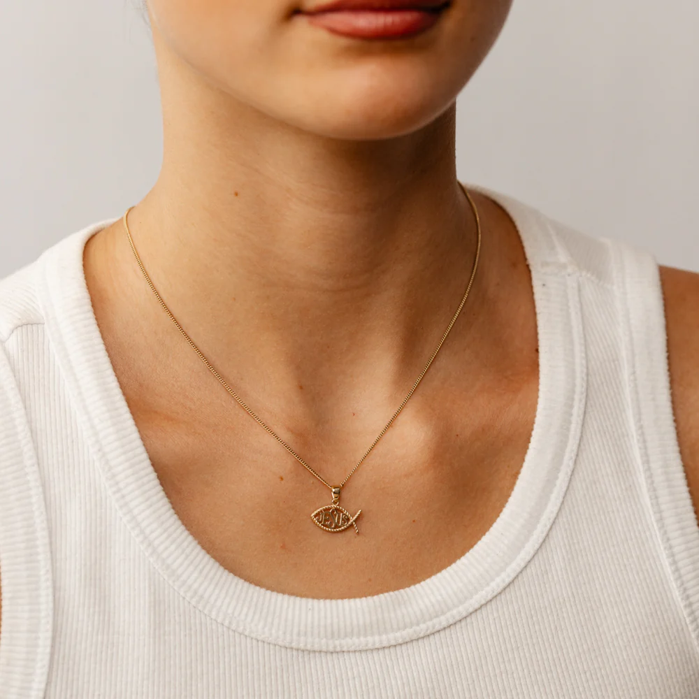 9ct Yellow Gold Jesus Fish Pendant - Image 2